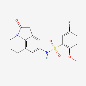 5-fluoro-2-methoxy-N-(2-oxo-2,4,5,6-tetrahydro-1H-pyrrolo[3,2,1-ij]quinolin-8-yl)benzenesulfonamide