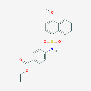molecular formula C20H19NO5S B288158 Ethyl 4-(4-methoxynaphthalene-1-sulfonamido)benzoate 