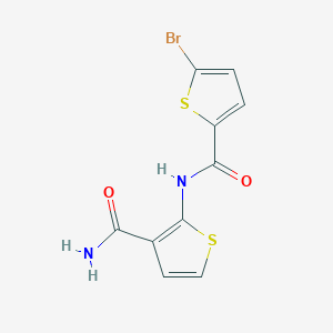 molecular formula C10H7BrN2O2S2 B2881585 2-[(5-Bromothiophene-2-carbonyl)amino]thiophene-3-carboxamide CAS No. 864940-75-0