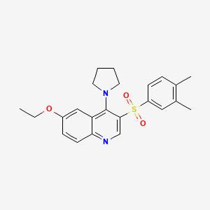 molecular formula C23H26N2O3S B2881596 3-(3,4-Dimethylphenyl)sulfonyl-6-ethoxy-4-pyrrolidin-1-ylquinoline CAS No. 867040-24-2