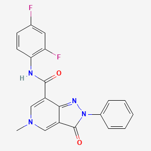 N-(2,4-difluorophenyl)-5-methyl-3-oxo-2-phenyl-3,5-dihydro-2H-pyrazolo[4,3-c]pyridine-7-carboxamide