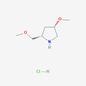 molecular formula C7H16ClNO2 B2881598 (2S,4S)-4-methoxy-2-(methoxymethyl)pyrrolidine hydrochloride CAS No. 1820570-96-4