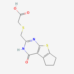 {[(4-oxo-3,5,6,7-tetrahydro-4H-cyclopenta[4,5]thieno[2,3-d]pyrimidin-2-yl)methyl]thio}acetic acid