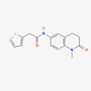 molecular formula C16H16N2O2S B2881605 N~1~-(1-methyl-2-oxo-1,2,3,4-tetrahydro-6-quinolinyl)-2-(2-thienyl)acetamide CAS No. 921999-33-9