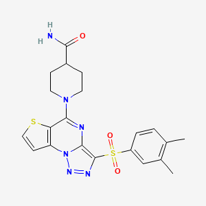 1-{3-[(3,4-Dimethylphenyl)sulfonyl]thieno[2,3-e][1,2,3]triazolo[1,5-a]pyrimidin-5-yl}piperidine-4-carboxamide