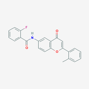molecular formula C23H16FNO3 B2881626 2-fluoro-N-[2-(2-methylphenyl)-4-oxo-4H-chromen-6-yl]benzamide CAS No. 923156-98-3