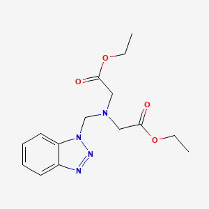 molecular formula C15H20N4O4 B2881638 Ethyl 2-[benzotriazol-1-ylmethyl-(2-ethoxy-2-oxoethyl)amino]acetate CAS No. 302932-28-1