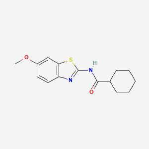 molecular formula C15H18N2O2S B2881639 N-(6-methoxy-1,3-benzothiazol-2-yl)cyclohexanecarboxamide CAS No. 312751-05-6