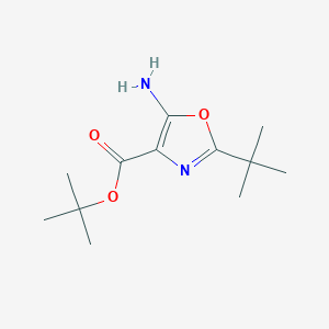 molecular formula C12H20N2O3 B2881641 Tert-butyl 5-amino-2-tert-butyl-1,3-oxazole-4-carboxylate CAS No. 2248357-77-7