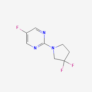 molecular formula C8H8F3N3 B2881646 2-(3,3-二氟吡咯烷-1-基)-5-氟嘧啶 CAS No. 2034458-94-9