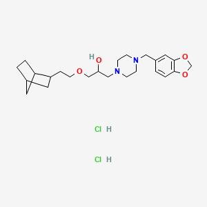 1-(4-(benzo[d][1,3]dioxol-5-ylmethyl)piperazin-1-yl)-3-(2-((1R,4S)-bicyclo[2.2.1]heptan-2-yl)ethoxy)propan-2-ol dihydrochloride