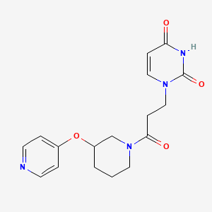 1-(3-oxo-3-(3-(pyridin-4-yloxy)piperidin-1-yl)propyl)pyrimidine-2,4(1H,3H)-dione