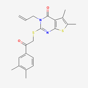 2-[2-(3,4-Dimethylphenyl)-2-oxoethyl]sulfanyl-5,6-dimethyl-3-prop-2-enylthieno[2,3-d]pyrimidin-4-one