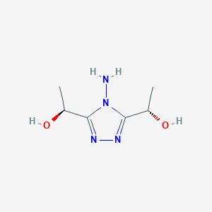 molecular formula C6H12N4O2 B2881660 (1S)-1-{4-Amino-5-[(1S)-1-hydroxyethyl]-4H-1,2,4-triazol-3-yl}ethan-1-ol CAS No. 111853-53-3