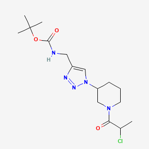 Tert-butyl N-[[1-[1-(2-chloropropanoyl)piperidin-3-yl]triazol-4-yl]methyl]carbamate