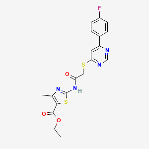 Ethyl 2-(2-((6-(4-fluorophenyl)pyrimidin-4-yl)thio)acetamido)-4-methylthiazole-5-carboxylate