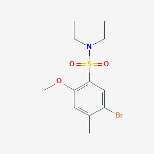 molecular formula C12H18BrNO3S B288167 5-bromo-N,N-diethyl-2-methoxy-4-methylbenzenesulfonamide 