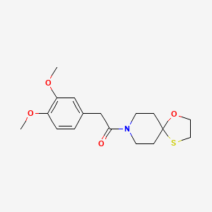 molecular formula C17H23NO4S B2881684 2-(3,4-二甲氧基苯基)-1-(1-氧杂-4-硫杂-8-氮杂螺[4.5]癸-8-基)乙酮 CAS No. 1351613-20-1