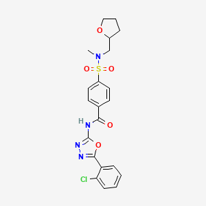 molecular formula C21H21ClN4O5S B2881685 N-(5-(2-氯苯基)-1,3,4-恶二唑-2-基)-4-(N-甲基-N-((四氢呋喃-2-基)甲基)磺酰胺基)苯甲酰胺 CAS No. 868677-12-7