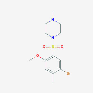 molecular formula C13H19BrN2O3S B288169 4-Bromo-5-methyl-2-[(4-methyl-1-piperazinyl)sulfonyl]phenyl methyl ether 