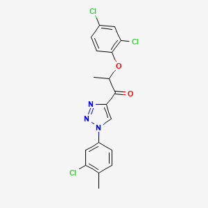 molecular formula C18H14Cl3N3O2 B2881691 1-[1-(3-氯-4-甲基苯基)-1H-1,2,3-三唑-4-基]-2-(2,4-二氯苯氧基)-1-丙酮 CAS No. 477847-89-5