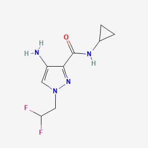 molecular formula C9H12F2N4O B2881693 4-Amino-N-cyclopropyl-1-(2,2-difluoroethyl)-1H-pyrazole-3-carboxamide CAS No. 2101200-82-0