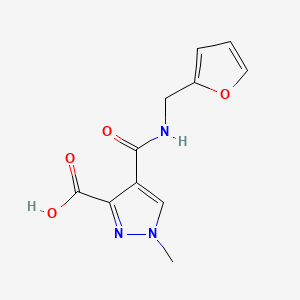 molecular formula C11H11N3O4 B2881697 4-[N-(2-furylmethyl)carbamoyl]-1-methylpyrazole-3-carboxylic acid CAS No. 1006461-83-1