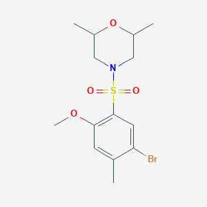 molecular formula C14H20BrNO4S B288170 4-Bromo-2-[(2,6-dimethyl-4-morpholinyl)sulfonyl]-5-methylphenyl methyl ether 