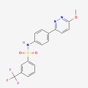 molecular formula C18H14F3N3O3S B2881700 N-[4-(6-methoxypyridazin-3-yl)phenyl]-3-(trifluoromethyl)benzenesulfonamide CAS No. 903290-94-8