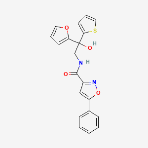 molecular formula C20H16N2O4S B2881701 N-(2-(furan-2-yl)-2-hydroxy-2-(thiophen-2-yl)ethyl)-5-phenylisoxazole-3-carboxamide CAS No. 2034484-38-1