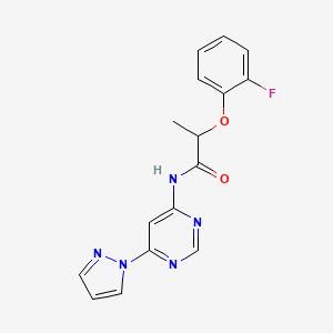 molecular formula C16H14FN5O2 B2881704 N-(6-(1H-pyrazol-1-yl)pyrimidin-4-yl)-2-(2-fluorophenoxy)propanamide CAS No. 1428379-65-0