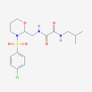 molecular formula C17H24ClN3O5S B2881708 N1-((3-((4-chlorophenyl)sulfonyl)-1,3-oxazinan-2-yl)methyl)-N2-isobutyloxalamide CAS No. 872862-53-8