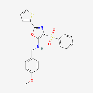 4-(benzenesulfonyl)-N-[(4-methoxyphenyl)methyl]-2-thiophen-2-yl-1,3-oxazol-5-amine