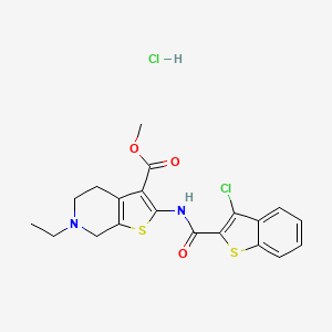 Methyl 2-(3-chlorobenzo[b]thiophene-2-carboxamido)-6-ethyl-4,5,6,7-tetrahydrothieno[2,3-c]pyridine-3-carboxylate hydrochloride