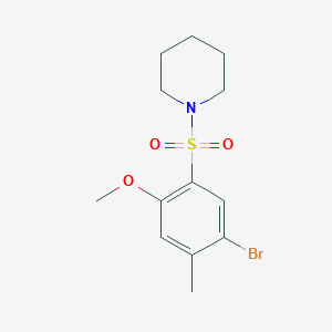 molecular formula C13H18BrNO3S B288173 4-Bromo-5-methyl-2-(1-piperidinylsulfonyl)phenyl methyl ether 