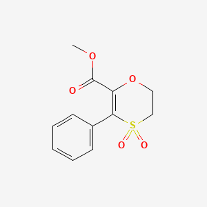 molecular formula C12H12O5S B2881733 3-苯基-5,6-二氢-1,4-氧噻嗪-2-甲酸甲酯 4,4-二氧化物 CAS No. 119804-66-9