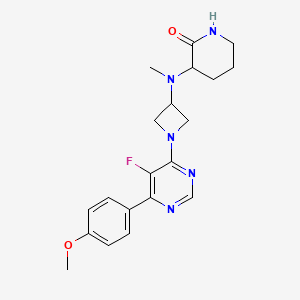 3-[[1-[5-Fluoro-6-(4-methoxyphenyl)pyrimidin-4-yl]azetidin-3-yl]-methylamino]piperidin-2-one