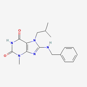 molecular formula C17H21N5O2 B2881744 8-(Benzylamino)-3-methyl-7-(2-methylpropyl)purine-2,6-dione CAS No. 476294-25-4