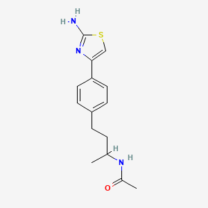 molecular formula C15H19N3OS B2881750 N-{4-[4-(2-amino-1,3-thiazol-4-yl)phenyl]butan-2-yl}acetamide CAS No. 852840-55-2