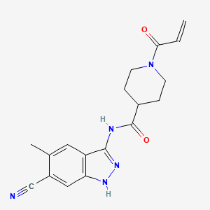N-(6-Cyano-5-methyl-1H-indazol-3-yl)-1-prop-2-enoylpiperidine-4-carboxamide