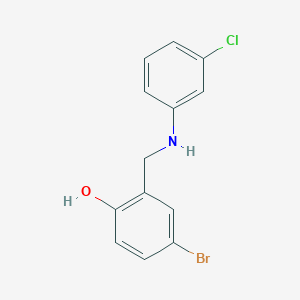 molecular formula C13H11BrClNO B2881755 4-Bromo-2-{[(3-chlorophenyl)amino]methyl}phenol CAS No. 1232785-94-2