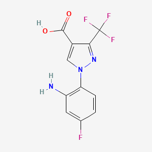 1-(2-Amino-4-fluorophenyl)-3-(trifluoromethyl)pyrazole-4-carboxylic acid