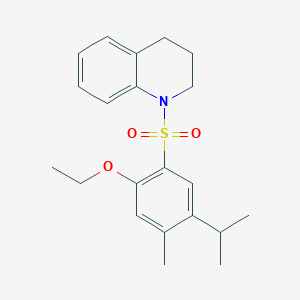 molecular formula C21H27NO3S B288178 2-(3,4-dihydro-1(2H)-quinolinylsulfonyl)-4-isopropyl-5-methylphenyl ethyl ether 