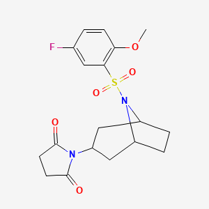 1-((1R,5S)-8-((5-fluoro-2-methoxyphenyl)sulfonyl)-8-azabicyclo[3.2.1]octan-3-yl)pyrrolidine-2,5-dione
