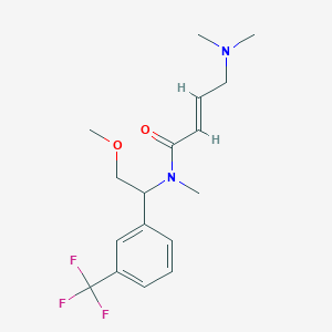 molecular formula C17H23F3N2O2 B2881785 (E)-4-(Dimethylamino)-N-[2-methoxy-1-[3-(trifluoromethyl)phenyl]ethyl]-N-methylbut-2-enamide CAS No. 2411331-88-7