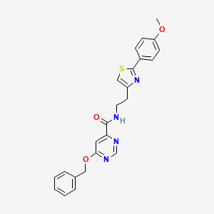 molecular formula C24H22N4O3S B2881786 6-(benzyloxy)-N-(2-(2-(4-methoxyphenyl)thiazol-4-yl)ethyl)pyrimidine-4-carboxamide CAS No. 2034364-59-3
