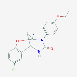 molecular formula C19H19ClN2O3 B2881787 8-chloro-3-(4-ethoxyphenyl)-2-methyl-5,6-dihydro-2H-2,6-methanobenzo[g][1,3,5]oxadiazocin-4(3H)-one CAS No. 688343-13-7