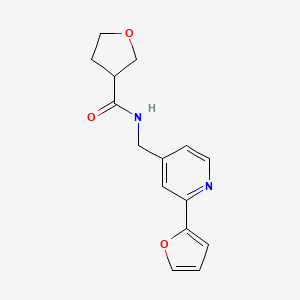 N-((2-(furan-2-yl)pyridin-4-yl)methyl)tetrahydrofuran-3-carboxamide