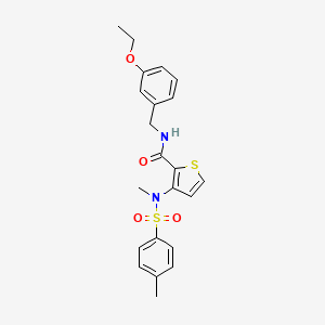 molecular formula C22H24N2O4S2 B2881790 3-(N,4-dimethylphenylsulfonamido)-N-(3-ethoxybenzyl)thiophene-2-carboxamide CAS No. 1115933-52-2