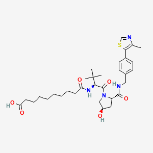 10-[[(2S)-1-[(2S,4R)-4-Hydroxy-2-[[4-(4-methyl-1,3-thiazol-5-yl)phenyl]methylcarbamoyl]pyrrolidin-1-yl]-3,3-dimethyl-1-oxobutan-2-yl]amino]-10-oxodecanoic acid